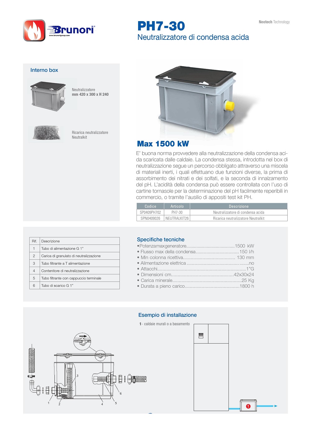 Neutralizzatore di condensa acida caldaia con pompa sommersa NTH 3000-PH30, Pompe e sistemi per lo scarico della condensa, NEOTECH