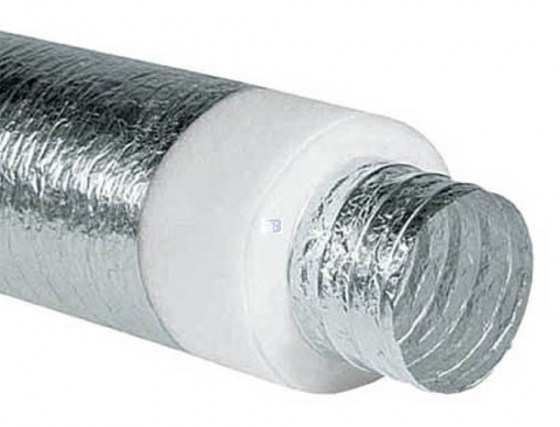 Tubo Flessibile Alluminio Isolato Afonico Aria Calda Fredda VMC 10 metri DN 160