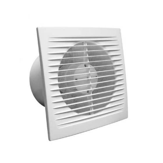 Ventilatore estrattore aria bagno wc sottile 8mm in ABS rete anti insetto DN 125