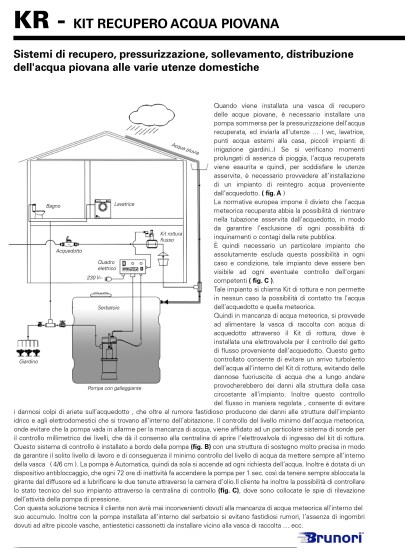 Sistema recupero acqua piovana con pompa multistadio verticale da 1,2 Hp