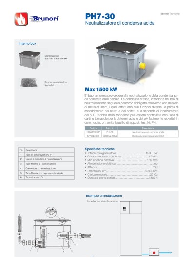 Neutralizzatore PH7-30 per condensa acida per caldaie massimo 1500 kW