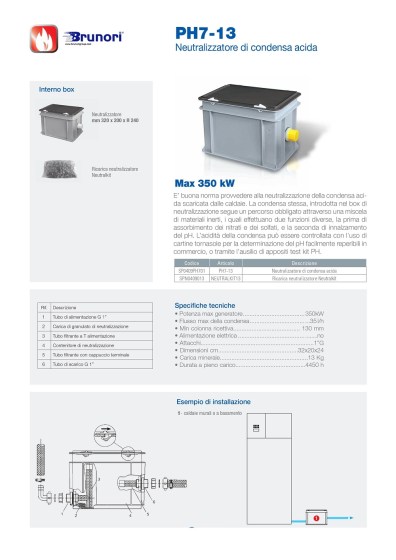 Neutralizzatore PH7-13 per condensa acida per caldaie massimo 350 kW