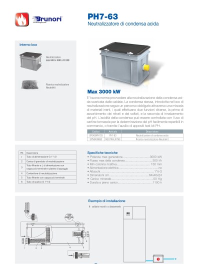 Neutralizzatore PH7-63 per condensa acida per caldaie massimo 3000 kW